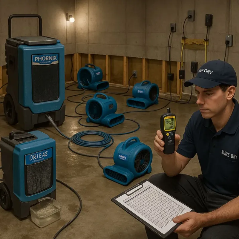 Structural Drying and Dehumidification process in Newfane, NY